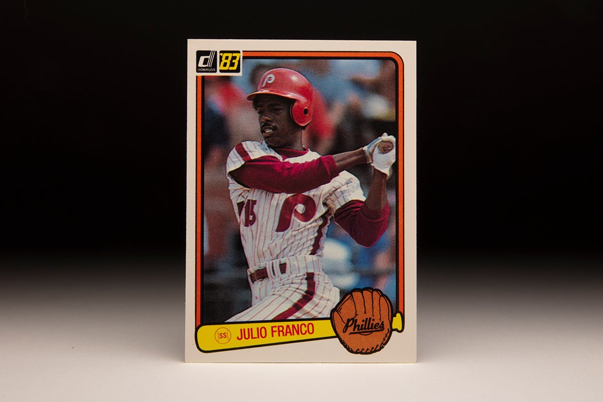 Front of 1983 Donruss Julio Franco card