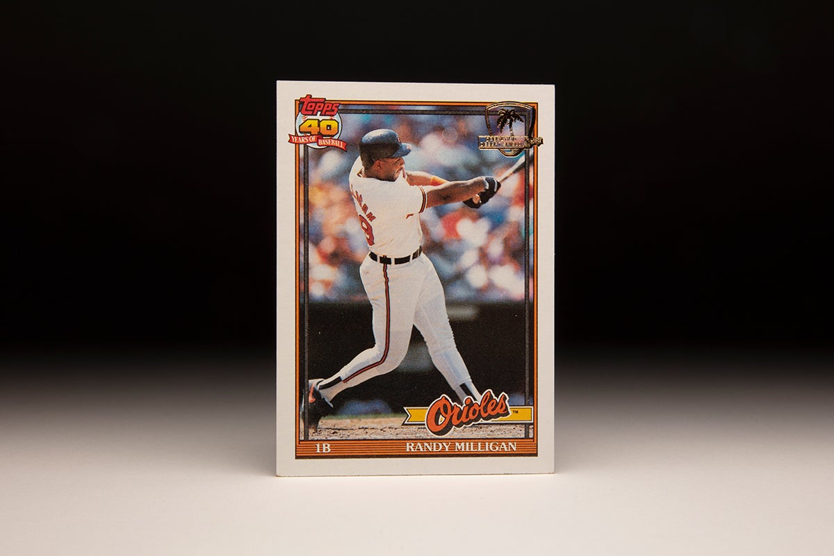 Front of 1991 Topps Randy Milligan card