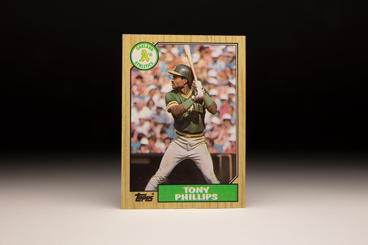 Front of 1987 Topps Tony Phillips card