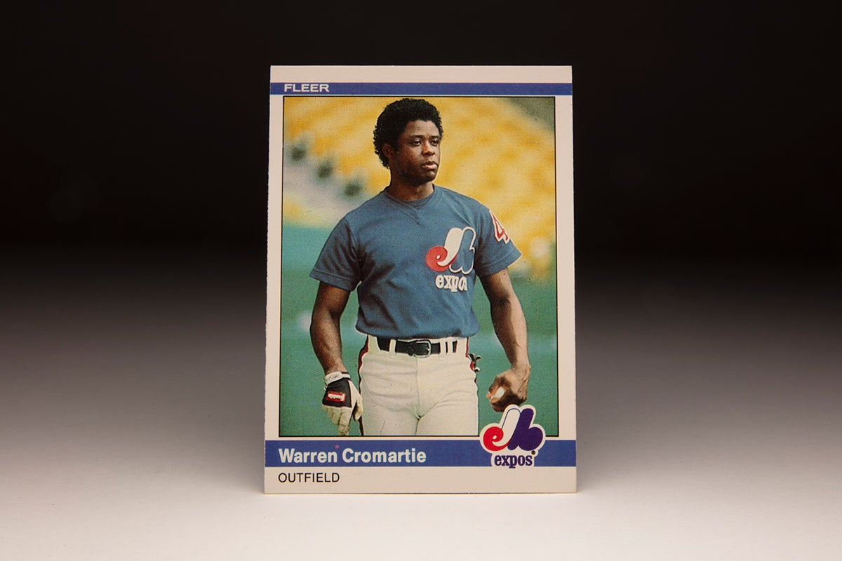 Front of 1984 Fleer Warren Cromartie card