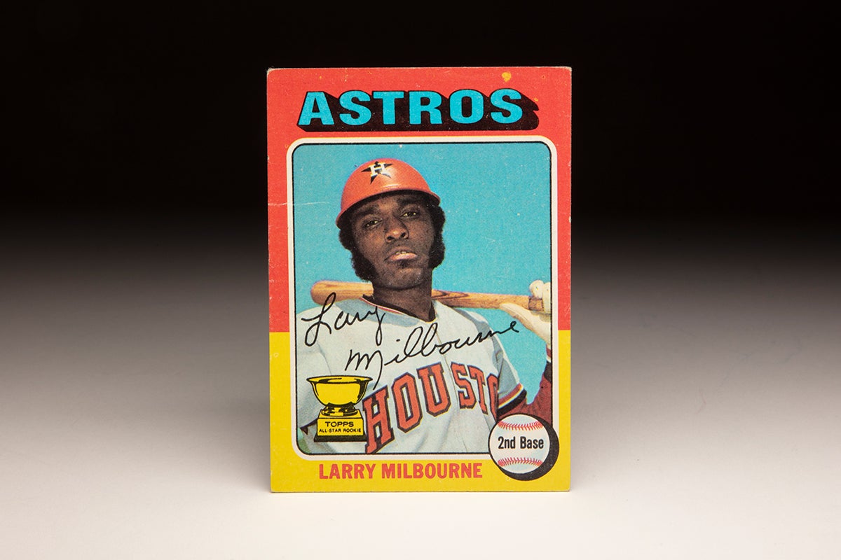 Front of 1975 Topps Larry Milbourne card