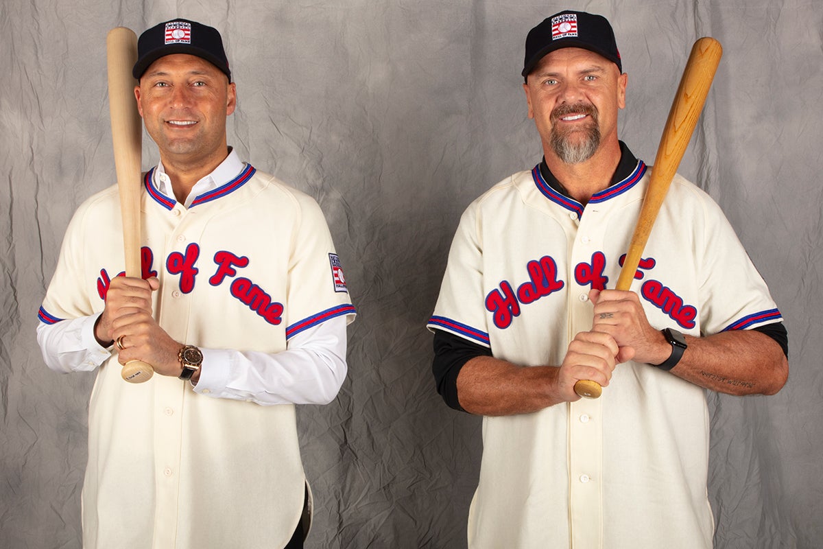 Derek Jeter and Larry Walker batting portrait