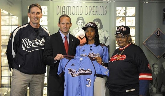 Steve Bandura, the founder/coach of the Anderson Monarchs, former HOF President Jeff Idelson, Mo'ne Davis and Former Negro Leagues pitcher Mamie “Peanut” Johnson, one of just three women in play in the Negro Leagues 