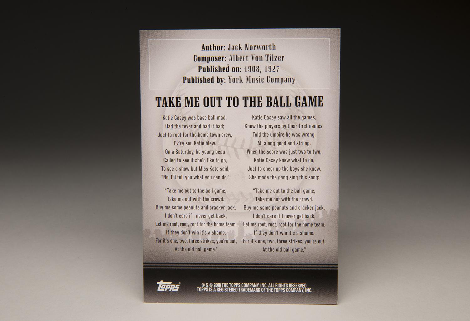 TAKE ME OUT To The BALL GAME Lyrics Words text Baseball 7th inning Sing  along song 