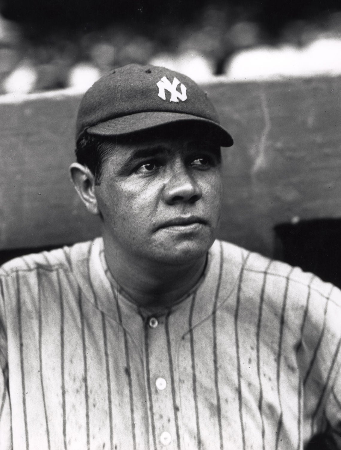 babe ruth under his cap