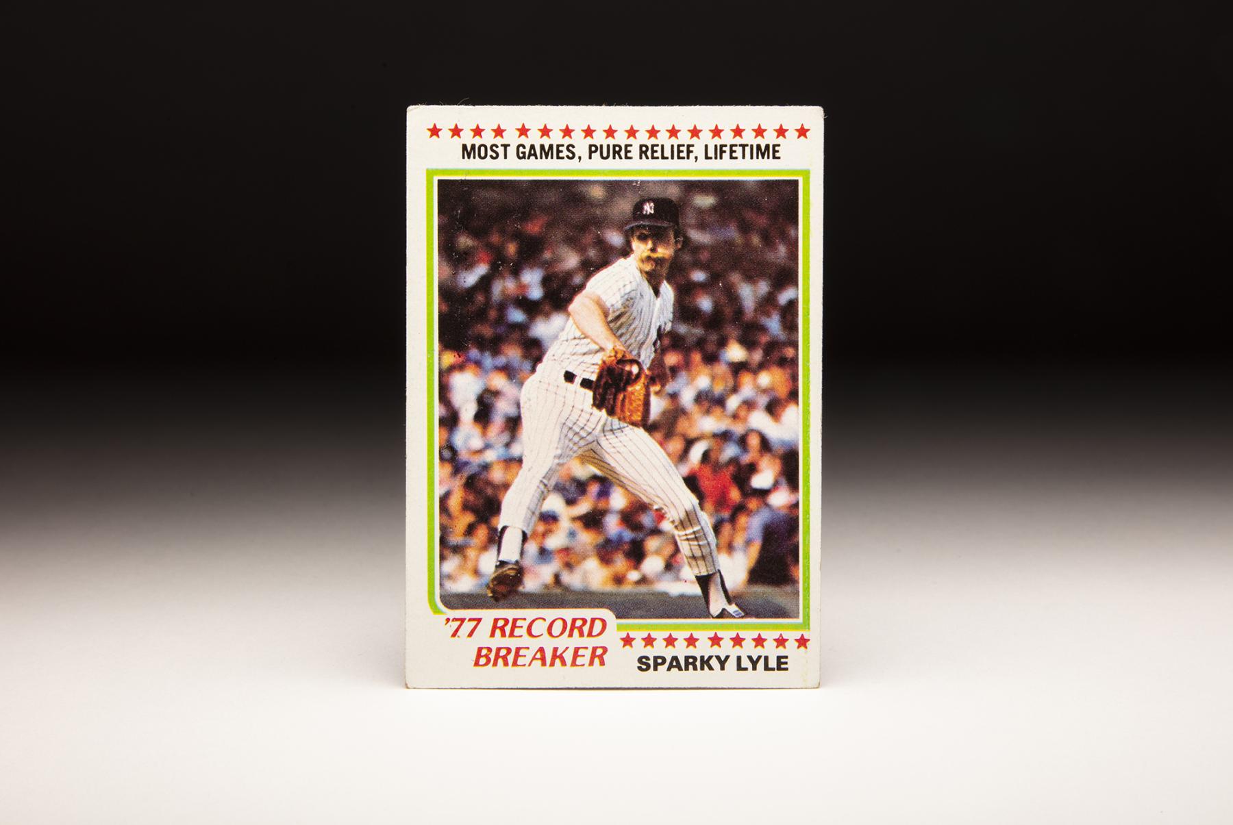 CardCorner: 1978 Topps Record Breaker Sparky Lyle | Baseball Hall