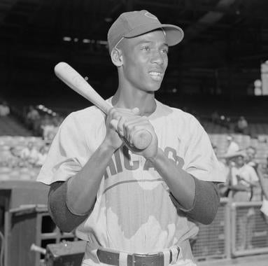 Ernie Banks hit 512 home runs for the Cubs and won the NL MVP Award in both 1958 and 1959. (Osvaldo Salas/National Baseball Hall of Fame and Museum)
