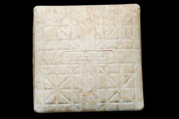 The first base from Anaheim Stadium, donated to the Museum after Kansas City Royals third baseman George Brett collected his 3,000th hit with a single on Sept. 30, 1992. (Milo Stewart, Jr. / National Baseball Hall of Fame)