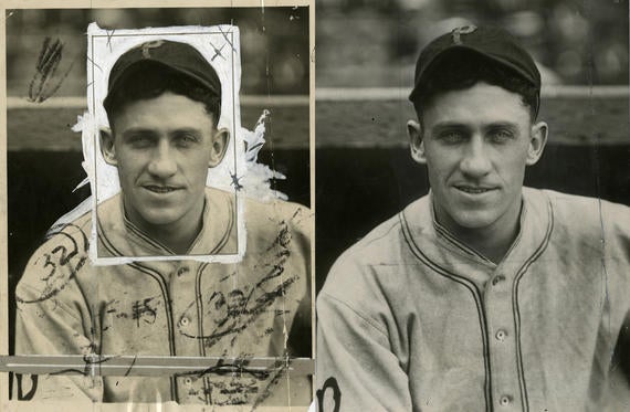 Before and After: A stabilized Charles Conlon photo of Hall of Famer Kiki Cuyler. BL-1516-68WT (Charles M. Conlon / National Baseball Hall of Fame Library)