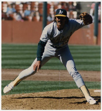 Dennis Eckersley took on the role of closer in his first season with his hometown Oakland Athletics in 1987, and remained a closer for the remainder of his career. (Doug McWilliams/National Baseball Hall of Fame and Museum) 