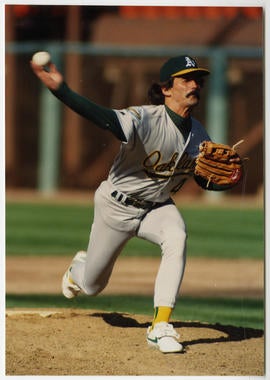 Dennis Eckersley saved a total of 390 games during his time as a closer. (Doug McWilliams/National Baseball Hall of Fame and Museum) 