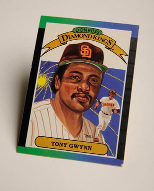Future Hall of Famer Tony Gwynn was the subject of this 1988 Diamond Kings card from the Donruss Card Company via a partnership forged by Frank Steele. (Milo Stewart, Jr. / National Baseball Hall of Fame)