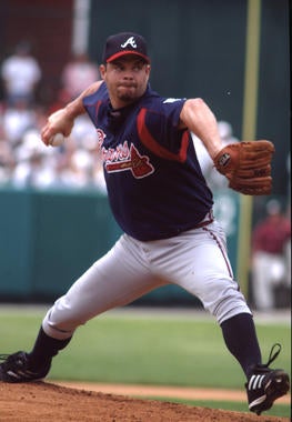 The Braves' Paul Byrd delivers a pitch during the 2004 Hall of Fame Game. (Tom Ryder/National Baseball Hall of Fame and Museum)