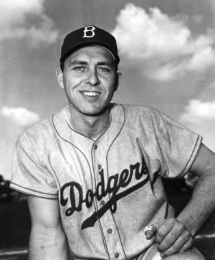 From 1949-57, Gil Hodges averaged 32 home runs and 108 RBI per season. During those seasons, the Dodgers won five National League pennants and the 1955 World Series title. (National Baseball Hall of Fame and Museum)