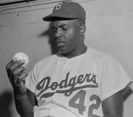 Jackie Robinson played 10 seasons with the Brooklyn Dodgers from 1947-56. (Osvaldo Salas/National Baseball Hall of Fame and Museum)