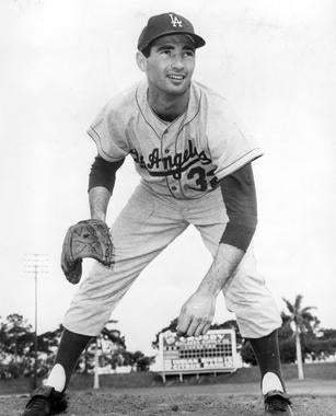Sandy Koufax went 27-9 during the regular season in 1966, but was defeated by Jim Palmer and the Orioles in his only start in that year's World Series. (National Baseball Hall of Fame and Museum)