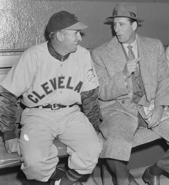 Al López, left, and Hank Greenberg helped lead the Indians to the 1954 American League pennant as manager and general manager, respectively. (Osvaldo Salas/National Baseball Hall of Fame and Museum)