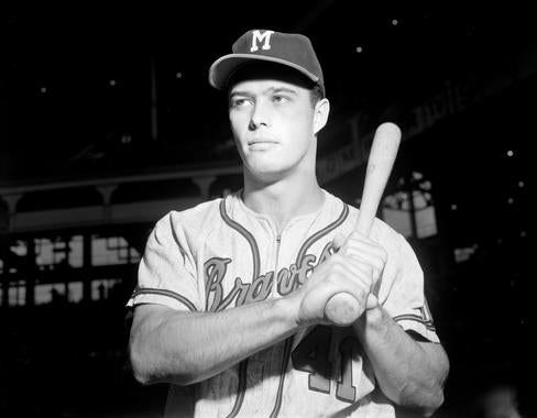Eddie Mathews played 15 of his 17 big league seasons with the Braves, becoming the only player to appear with the Braves in Boston, Milwaukee and Atlanta. (Osvaldo Salas/National Baseball Hall of Fame and Museum)