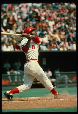 Joe Morgan of the Cincinnati Reds batting. BL-74-2005 (Cliff Boutelle / National Baseball Hall of Fame Library)