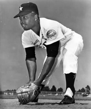 Joe Morgan of the Astros fielding at second base. BL-5562.71 (National Baseball Hall of Fame Library)