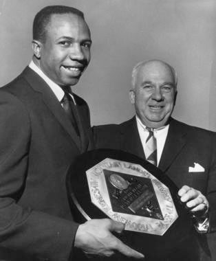 Frank Robinson won his first MVP Award in 1961, while playing for the Cincinnati Reds. (National Baseball Hall of Fame and Museum) 