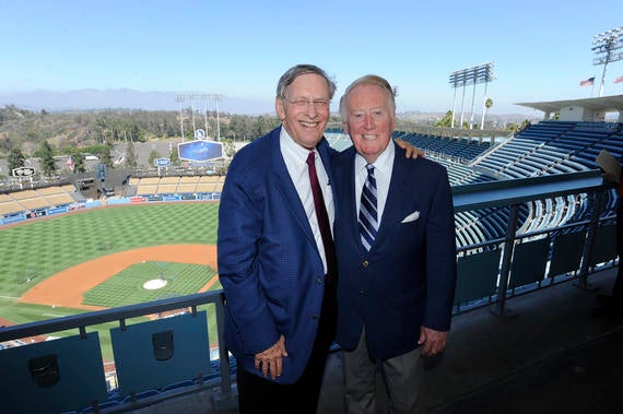 Vin Scully began his career with the Dodgers in Brooklyn and followed the team west to Los Angeles. (Juan Ocampo/Los Angeles Dodgers)