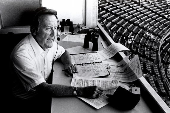 Working with the Dodgers, Vin Scully became the longest-tenured broadcaster with one club in professional sports history. (Tom Zimmerman/National Baseball Hall of Fame and Museum)