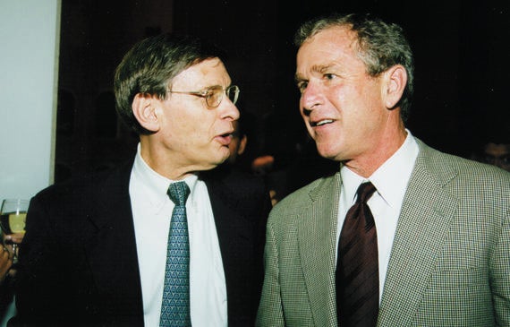 Bud Selig pictured above with former President George W. Bush. (National Baseball Hall of Fame) 
