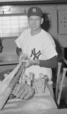 Enos Slaughter was a key part of three straight American League-pennant winning teams for the Yankees from 1956-58. (Osvaldo Salas/National Baseball Hall of Fame and Museum)