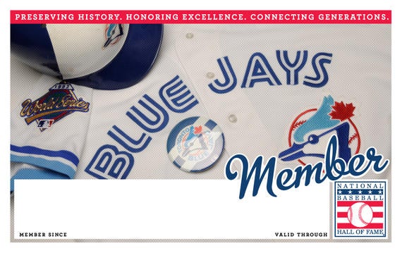 Toronto Blue Jays Hall of Fame Membership program card