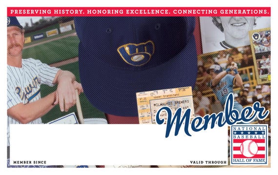 Milwaukee Brewers Hall of Fame Membership program card