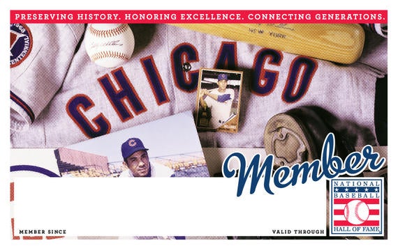 Chicago Cubs Hall of Fame Membership program card