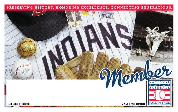 Cleveland Indians Hall of Fame Membership program card