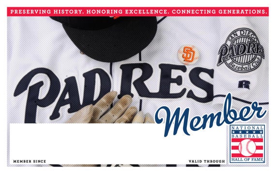 San Diego Padres Hall of Fame Membership program card