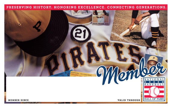 Pittsburgh Pirates Hall of Fame Membership program card
