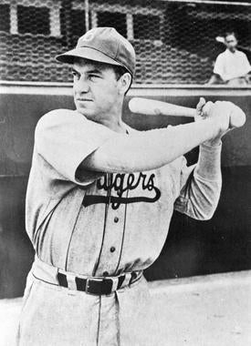 Arky Vaughan of the Brooklyn Dodgers posed batting. BL-6674.85 (National Baseball Hall of Fame Library)