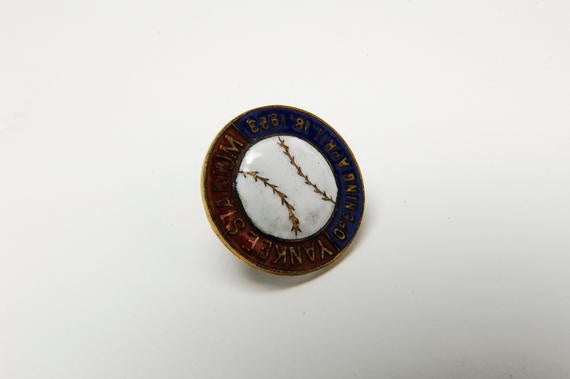 This pin was handed out on Opening Day of Yankee Stadium on April 18, 1923. (Milo Stewart, Jr. / National Baseball Hall of Fame)