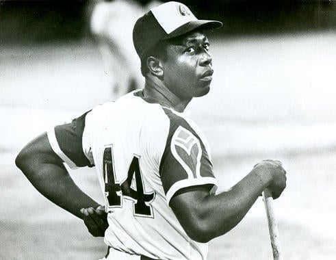 Braves outfielder Hank Aaron in Atlanta, c. 1973 - BL-2911-73 (National Baseball Hall of Fame Library)