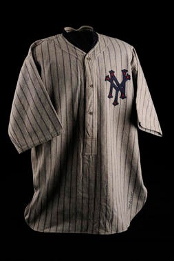 New York Giants 1924 World Series uniform shirt issued to John McGraw - B-59-78 (Milo Stewart Jr./National Baseball Hall of Fame Library)