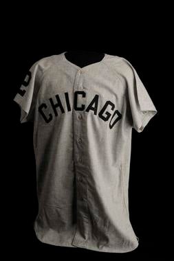 Chicago White Sox road jersey worn by Nellie Fox in 1960, the first major league road uniforms with names on them. - B-61-60 (Milo Stewart Jr./National Baseball Hall of Fame Library)