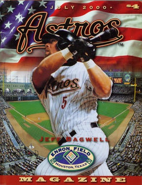 July 2000 Astros Magazine featuring Jeff Bagwell on the cover. - BL-512-2011-56 (National Baseball Hall of Fame Library)