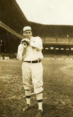 Chief Bender, Philadelphia Athletics, in Shibe Park c. 1910 - BL-1253-70 (National Baseball Hall of Fame Library)