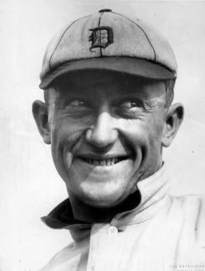 Ty Cobb smiling in his Detroit Tigers cap. BL-132.46aa
