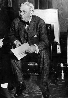 Chicago White Sox owner Charles Comiskey in his office, 1928 - BL-1475-68WTC (National Baseball Hall of Fame Library)