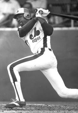 Andre Dawson batting as a Montreal Expo - BL-2427-80 (National Baseball Hall of Fame Library)