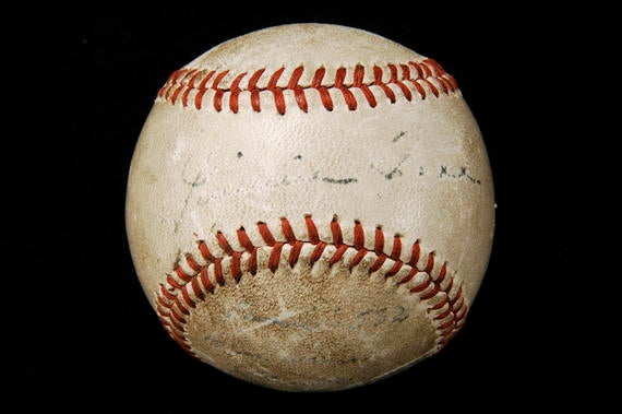 Ball hit by Jimmie Foxx for his 532nd career home run, August 20, 1945 - B-361-70 (Milo Stewart Jr./National Baseball Hall of Fame Library)