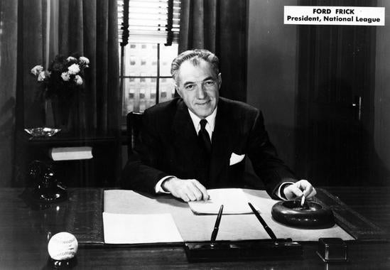 Ford Frick in his office when he was president of the National League (1934 to 1947) - BL-119-58 (National Baseball Hall of Fame Library)