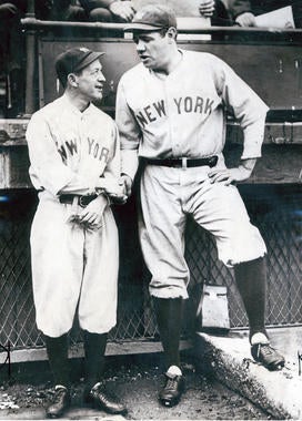 New York manager Miller Huggins with Babe Ruth - BL-1499-68 (National Baseball Hall of Fame Library)
