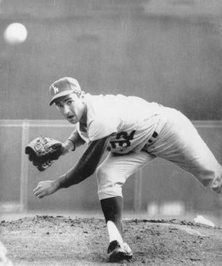 Sandy Koufax of the Dodgers pitching - BL-2568-68 (National Baseball Hall of Fame Library)