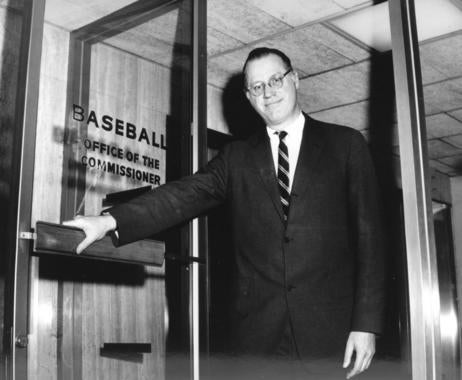 Commissioner Bowie Kuhn outside his office - BL-1347-96 (National Baseball Hall of Fame Library)